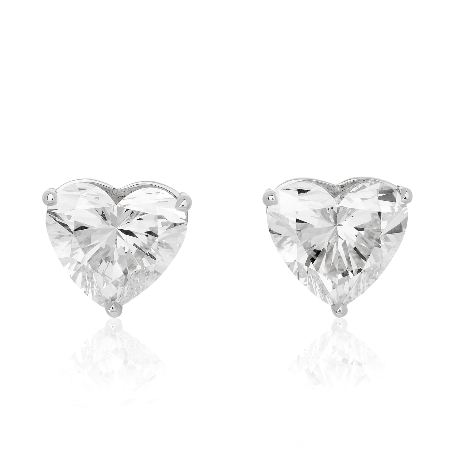 Lab Grown Heart Diamond Stud Earrings