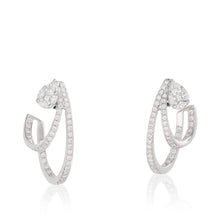 Load image into Gallery viewer, Illusion Diamond Double Hoop Earrings