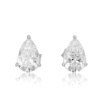 Lab Grown Pear Shape Diamond Stud Earrings