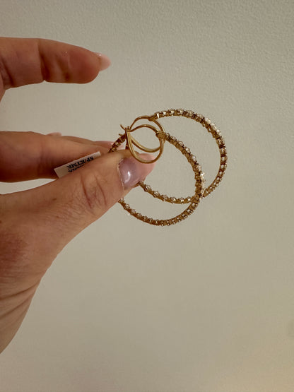 Marquise and Round Diamond Hoop Earrings
