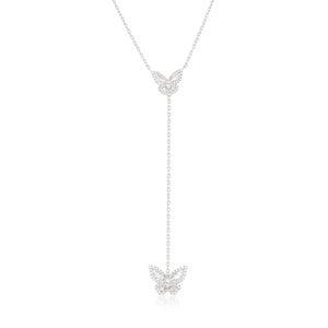 Mini Butterfly Diamond Lariat Necklace