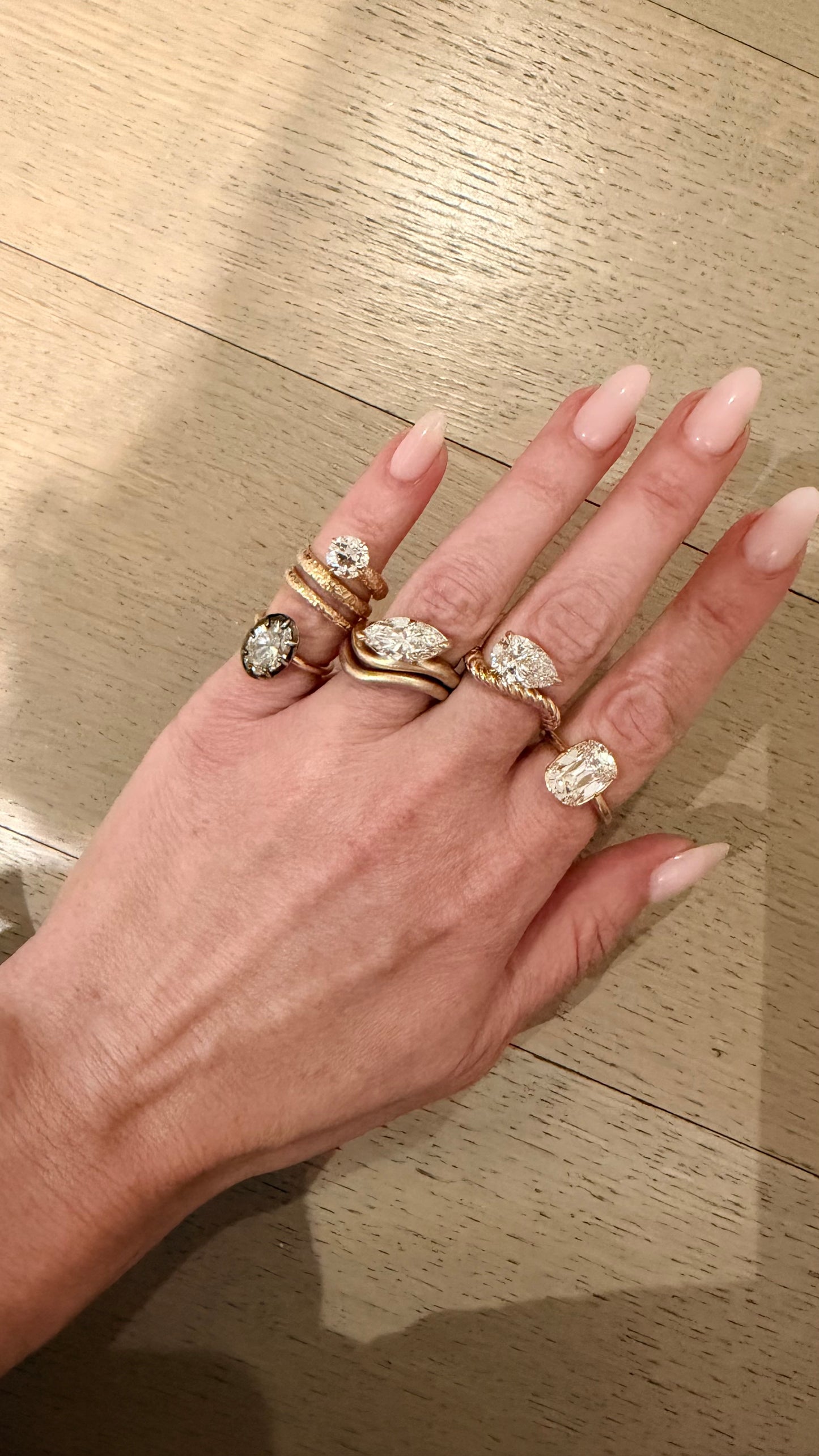 Button Back Lab Diamond Pinky Ring