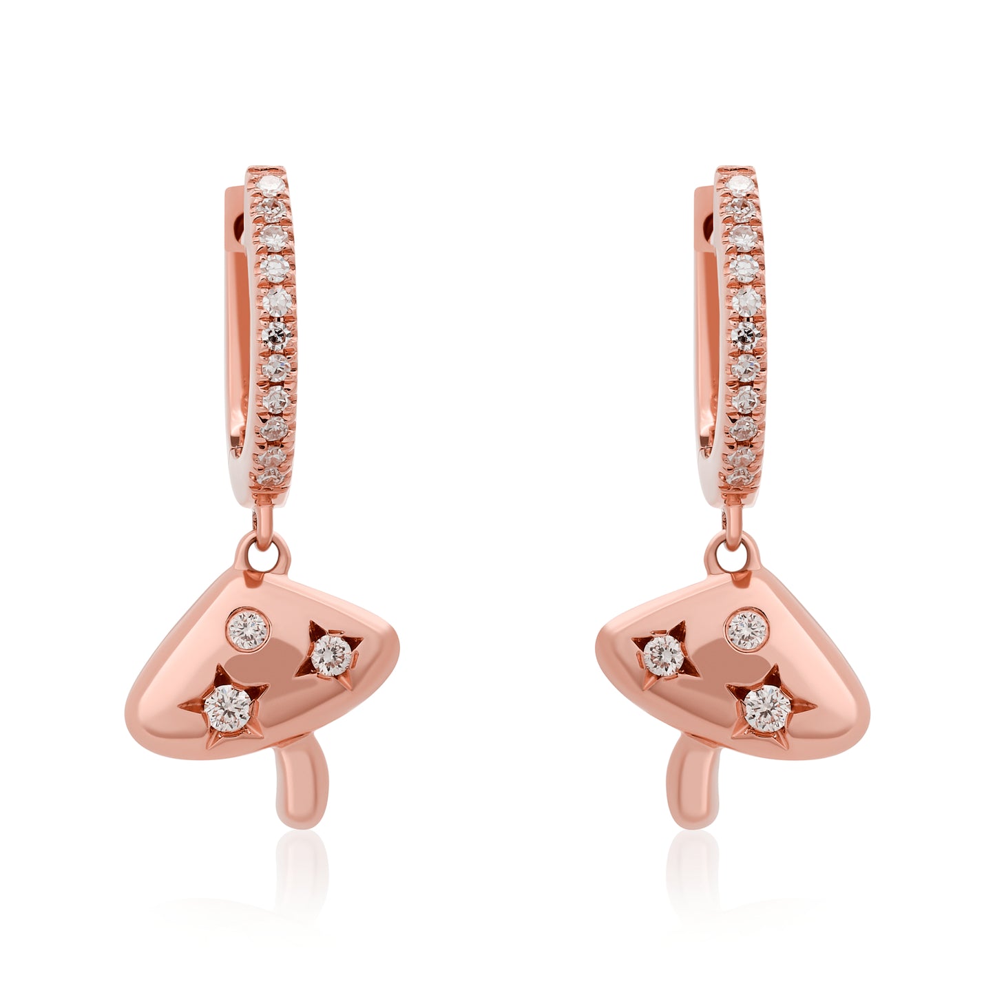 Petite Diamond Mushroom Dangle Earrings