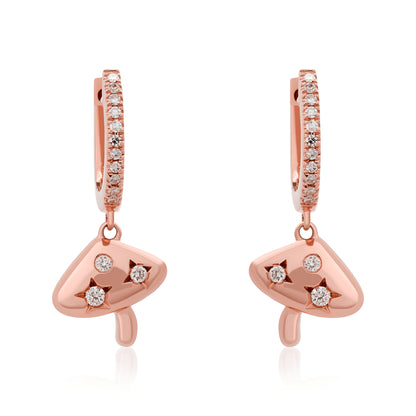 Petite Diamond Mushroom Dangle Earrings