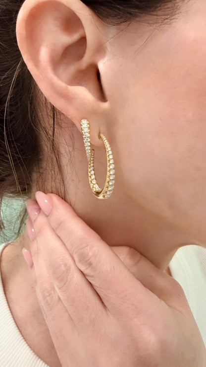 Diamond Dagger Hoop Earrings