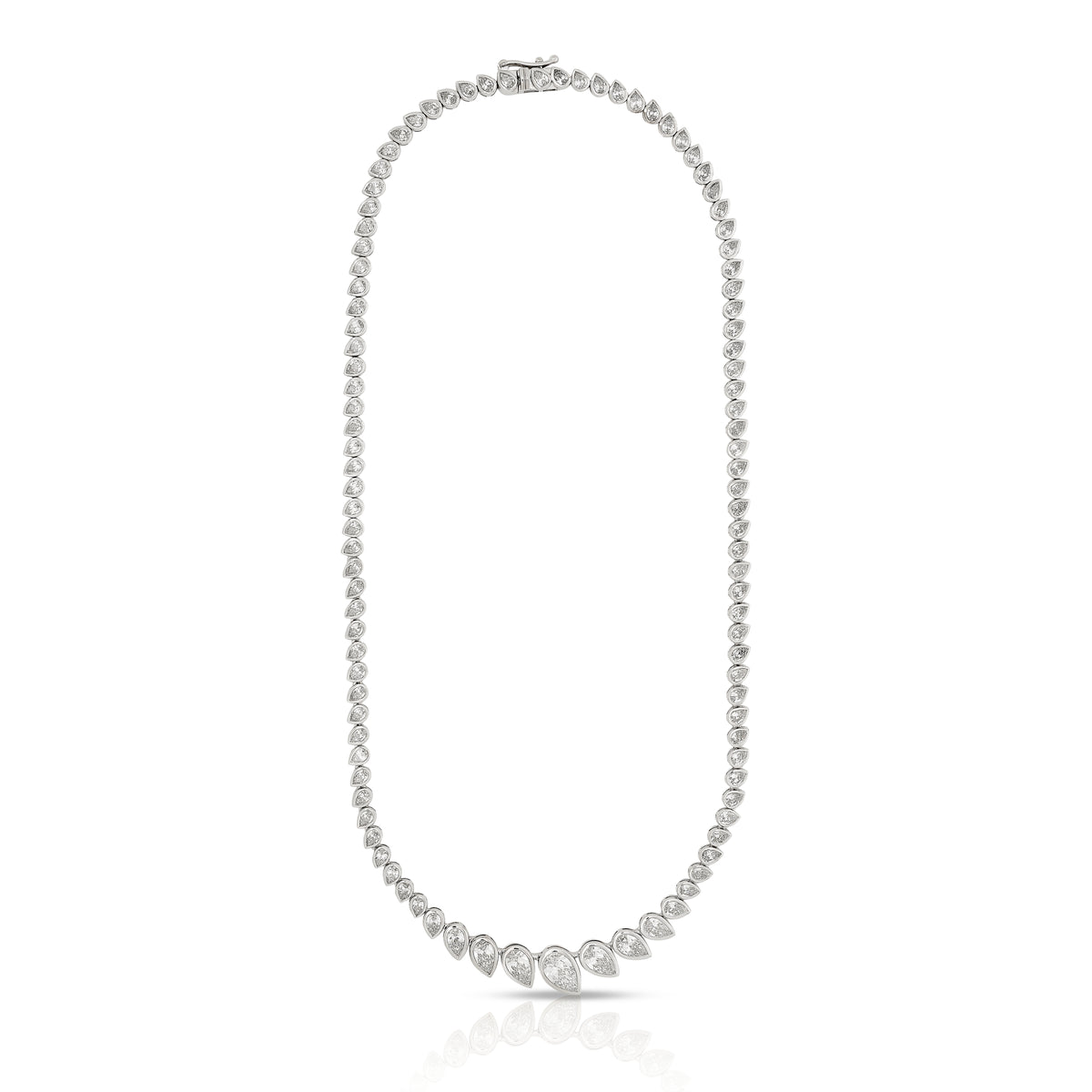 Lab Diamond Graduated Pear Shape Eternity Necklace