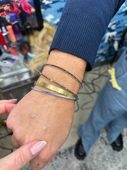Mens Black Diamond Flex Bangle