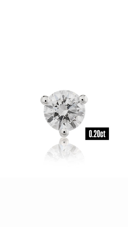 Round Shape Diamond Flat Back Stud Earring
