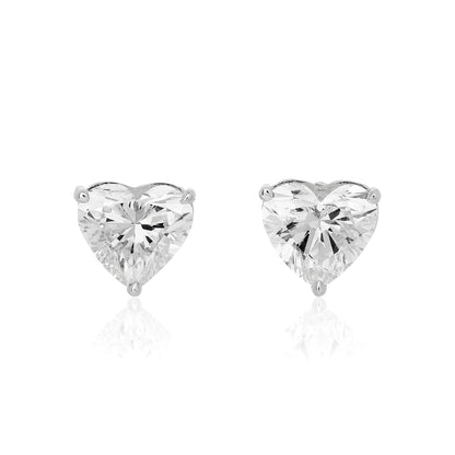 Lab Grown Heart Diamond Stud Earrings