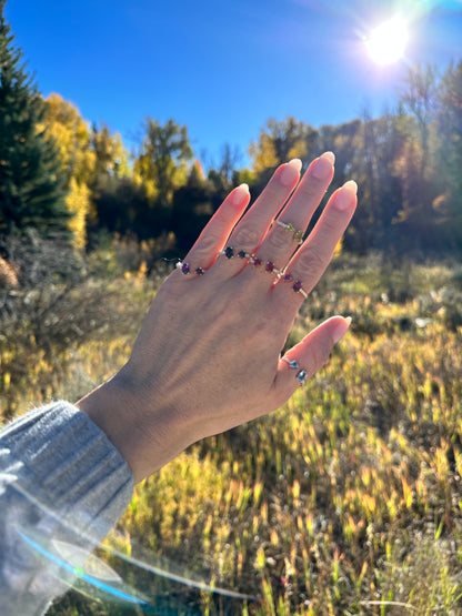 Amethyst and Diamond U Shape Ring - Four
