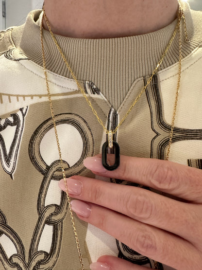Ceramic and Diamond Pendant
