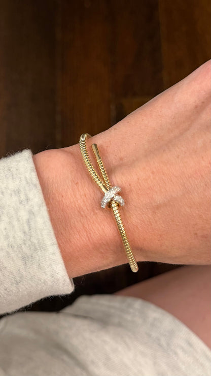 Tubogas Knot Diamond Bangle