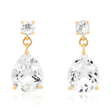 Load image into Gallery viewer, Chubby White Topaz Drop Earrings - Yellow