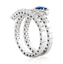 Load image into Gallery viewer, Sapphire and Diamond Flex Snake Ring - Two