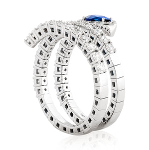 Sapphire and Diamond Flex Snake Ring - Two