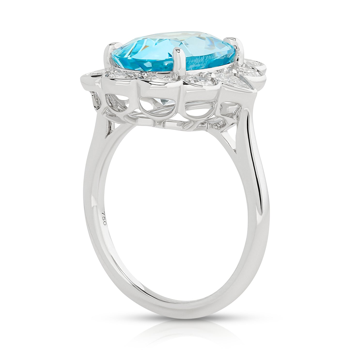 Estate Aquamarine and Diamond Ring