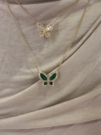 Extra Large Emerald and Diamond Butterfly