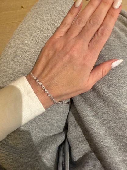 Diamond Halo Link Bracelet