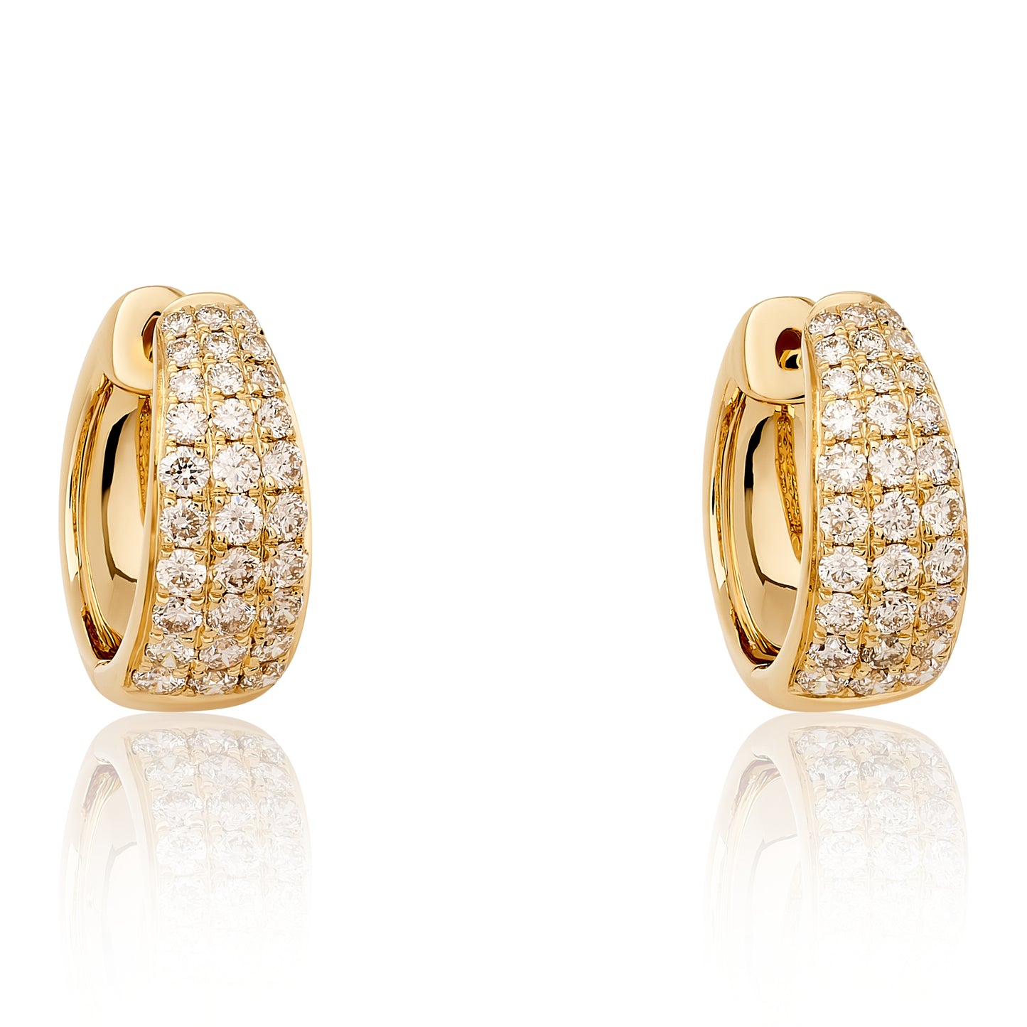 Graduating Pave Diamond Hoop Earrings