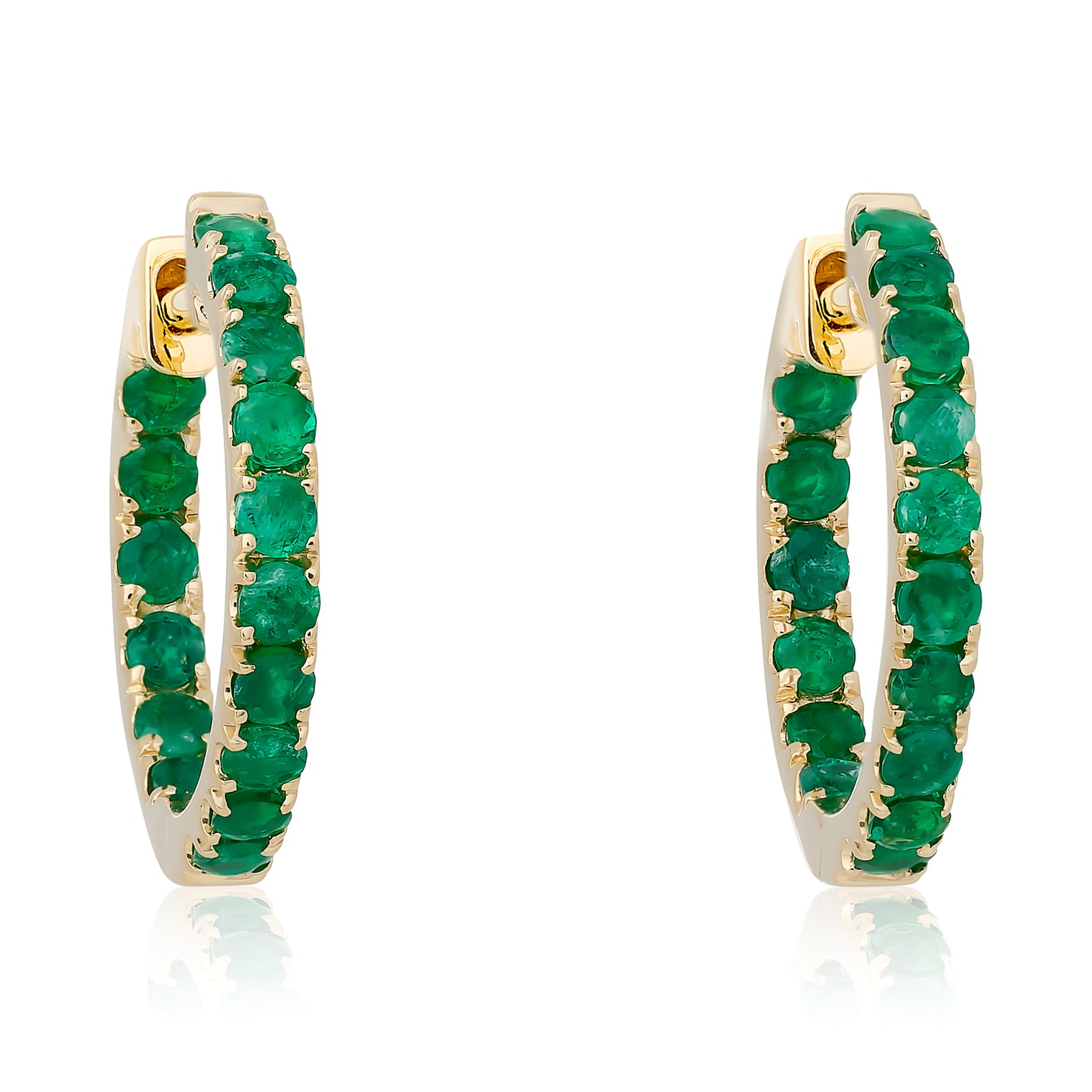 Emerald Hoop Earrings