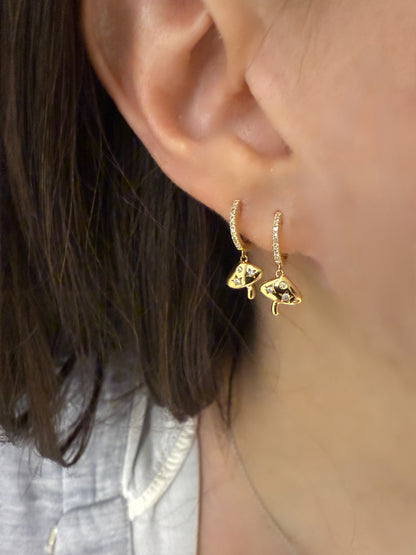 Petite Diamond Mushroom Dangle Earrings