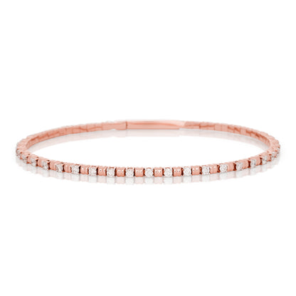 Diamond Gold Link Flex Bangle