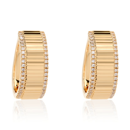 Fluted Style 2 Diamond Hoop Earrings