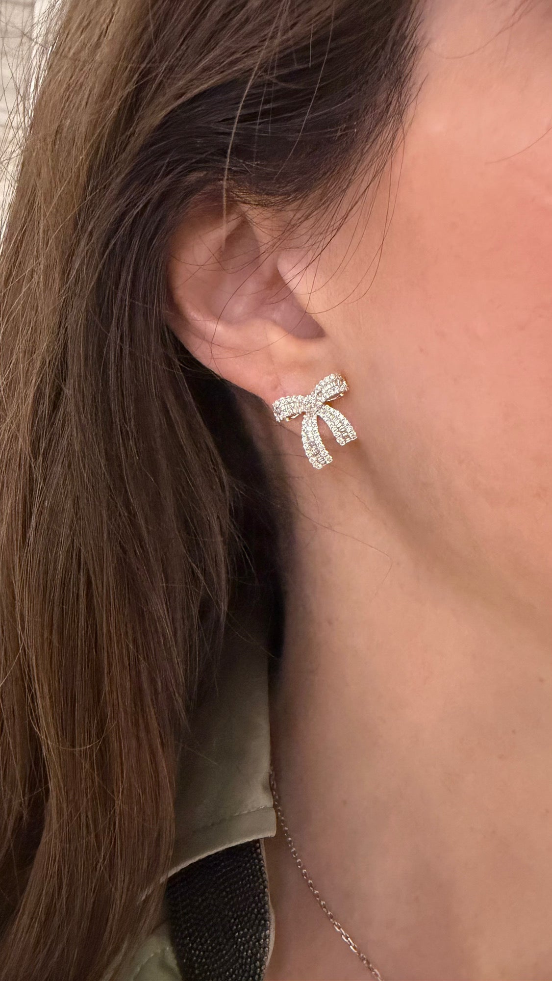 Diamond Luxe Bow Earrings