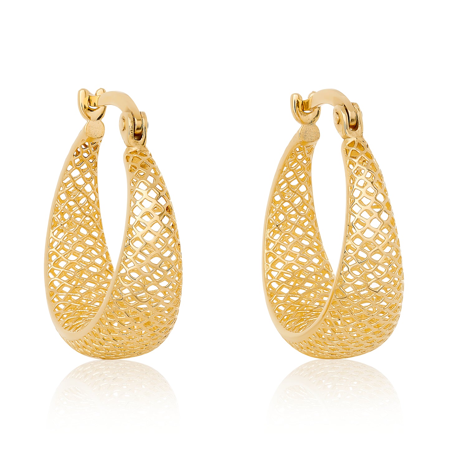 Mesh Gold Hoop Earrings