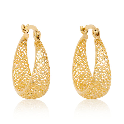 Mesh Gold Hoop Earrings