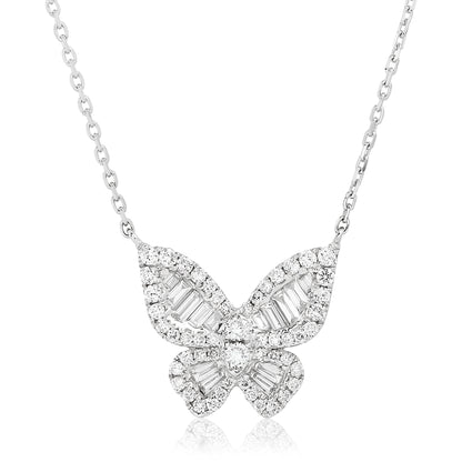 Romantic Diamond Butterfly Pendant In Size 3
