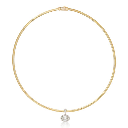Four Carat Oval Shape Diamond on Omega Chain