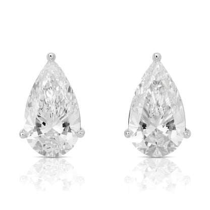 Lab Grown Pear Shape Diamond Stud Earrings