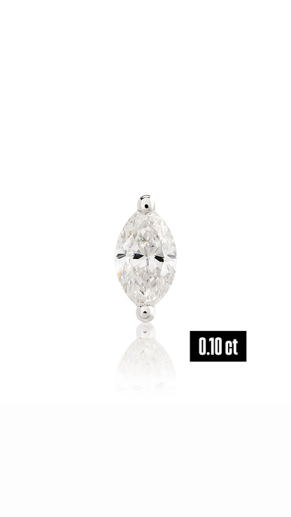 Marquise Shape Flat Back Diamond Stud Earring