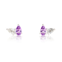 Load image into Gallery viewer, Toi Et Moi Diamond and Alexandrite Birthstone Stud Earrings