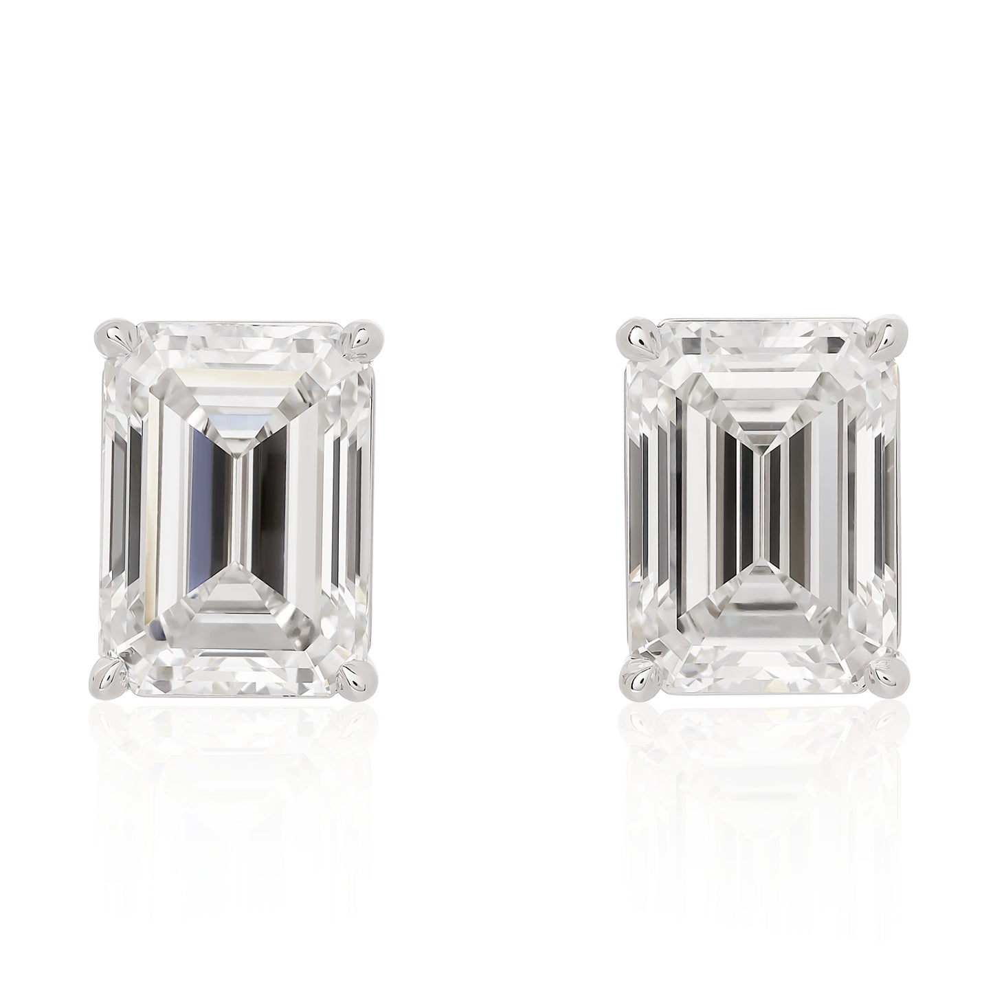Lab Grown Emerald Cut Studs