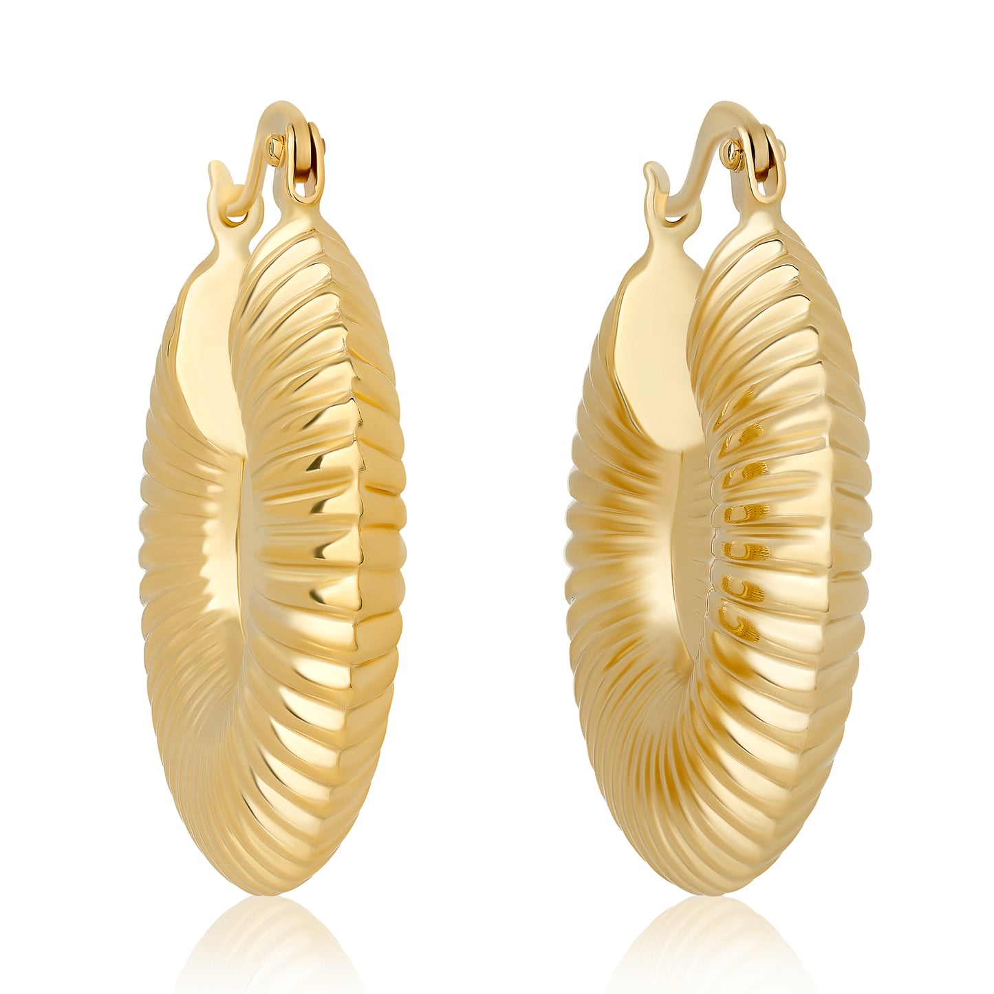 Ribbed Hoop Earrings