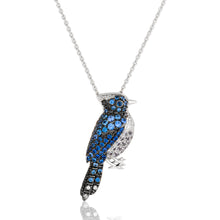 Load image into Gallery viewer, Sapphire Spinel and Diamond Blue Jay Pendant