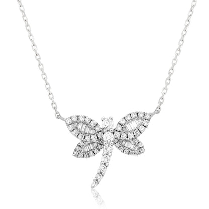 Diamond Dragonfly Pendant