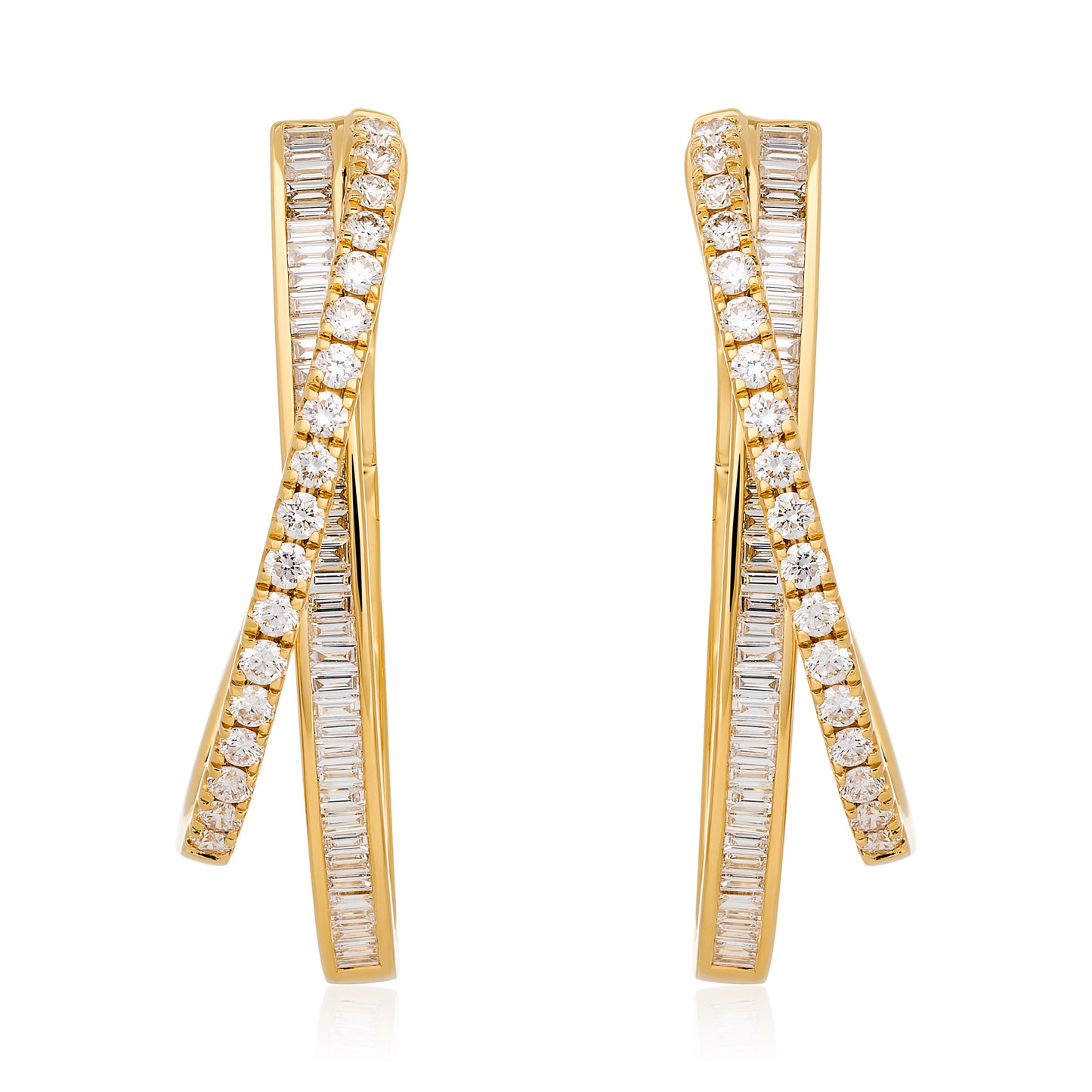 Diamond Criss Cross Hoop Earrings