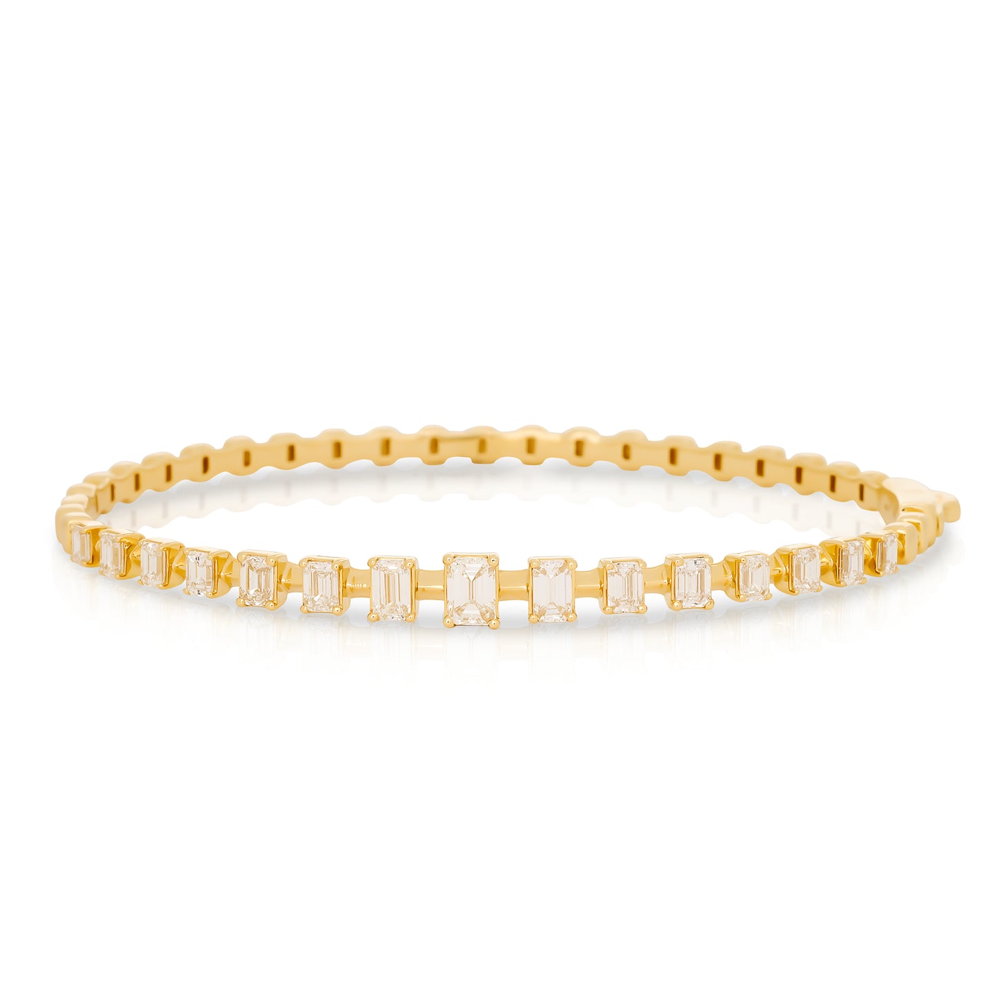 Emerald Cut Diamond Bangle Bracelet