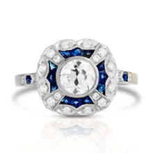 Load image into Gallery viewer, European Diamond and Sapphire Ring