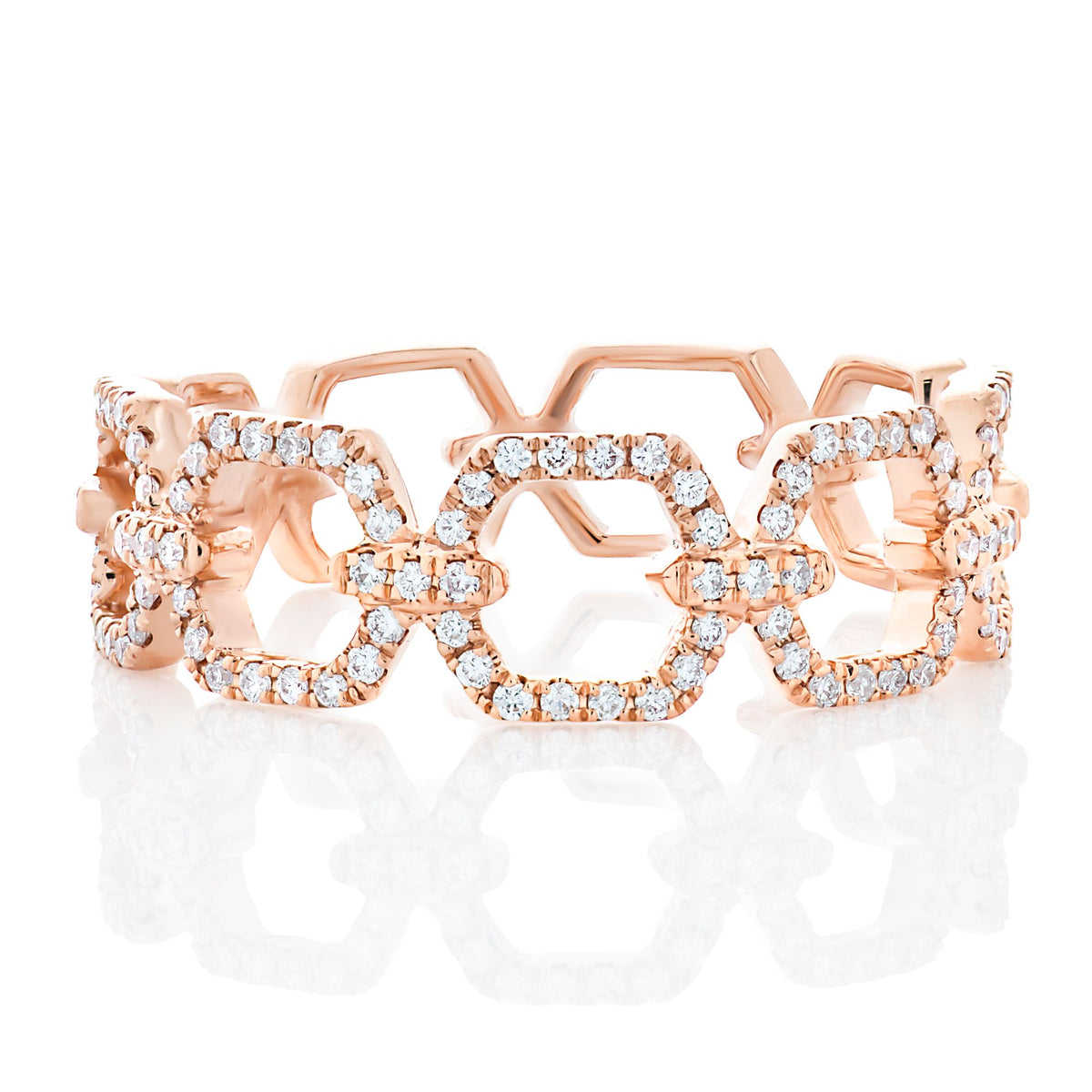 Diamond Chain Link Ring