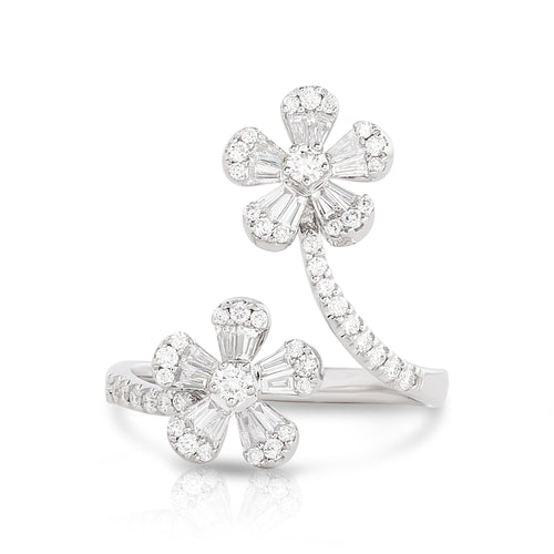Diamond Double Flower Ring