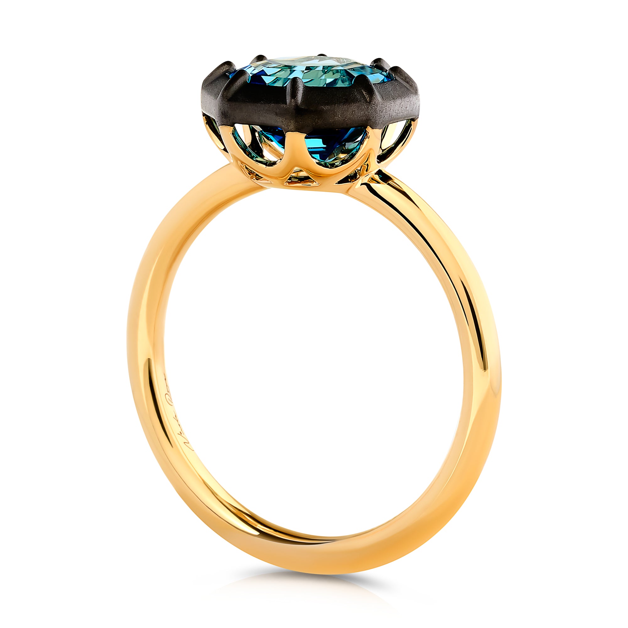 Blue Topaz hotsell Sterling Silver Ring, Black Rhodium/Gold plated, size 8.5