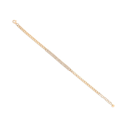 Curb Link Double Row Diamond Bracelet