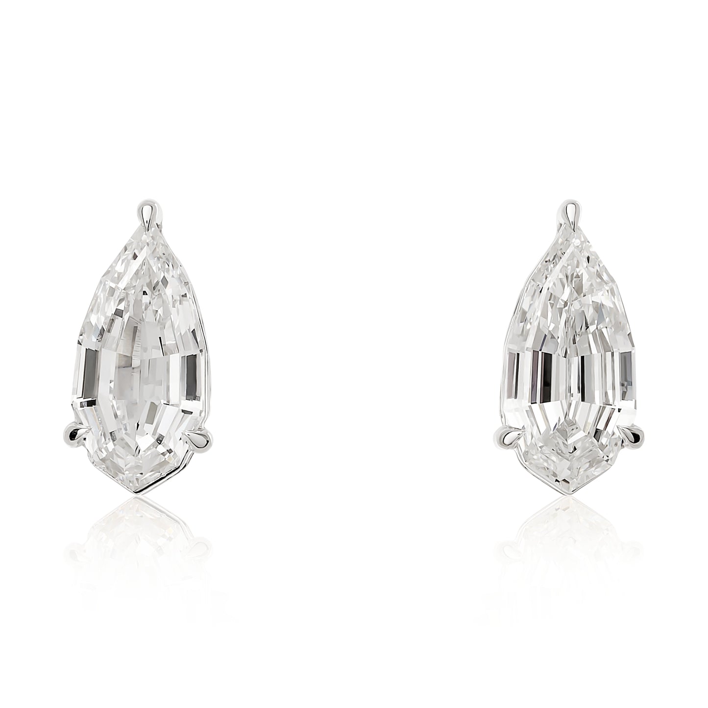 Step Cut Lab Diamond Pear Studs