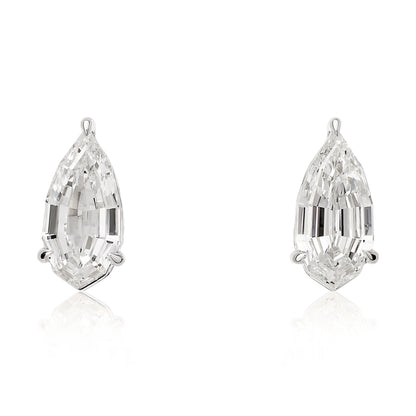 Step Cut Lab Diamond Pear Studs