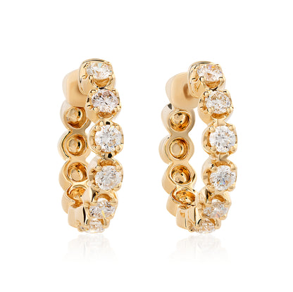 Medium Size Diamond Hoop Earrings