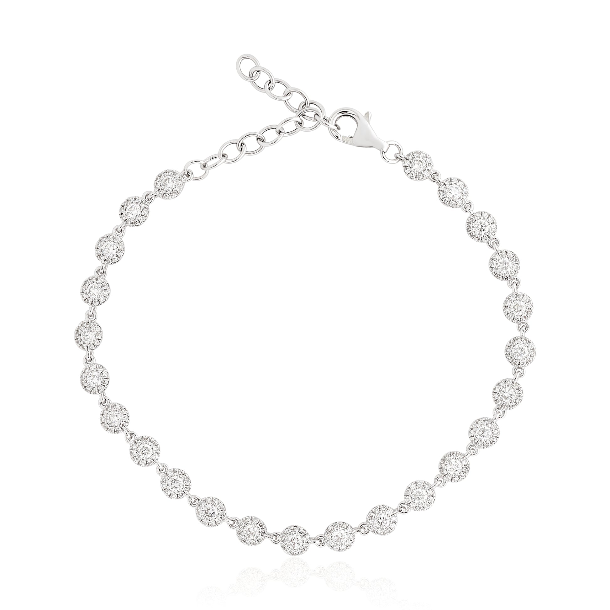 Diamond Halo Link Bracelet